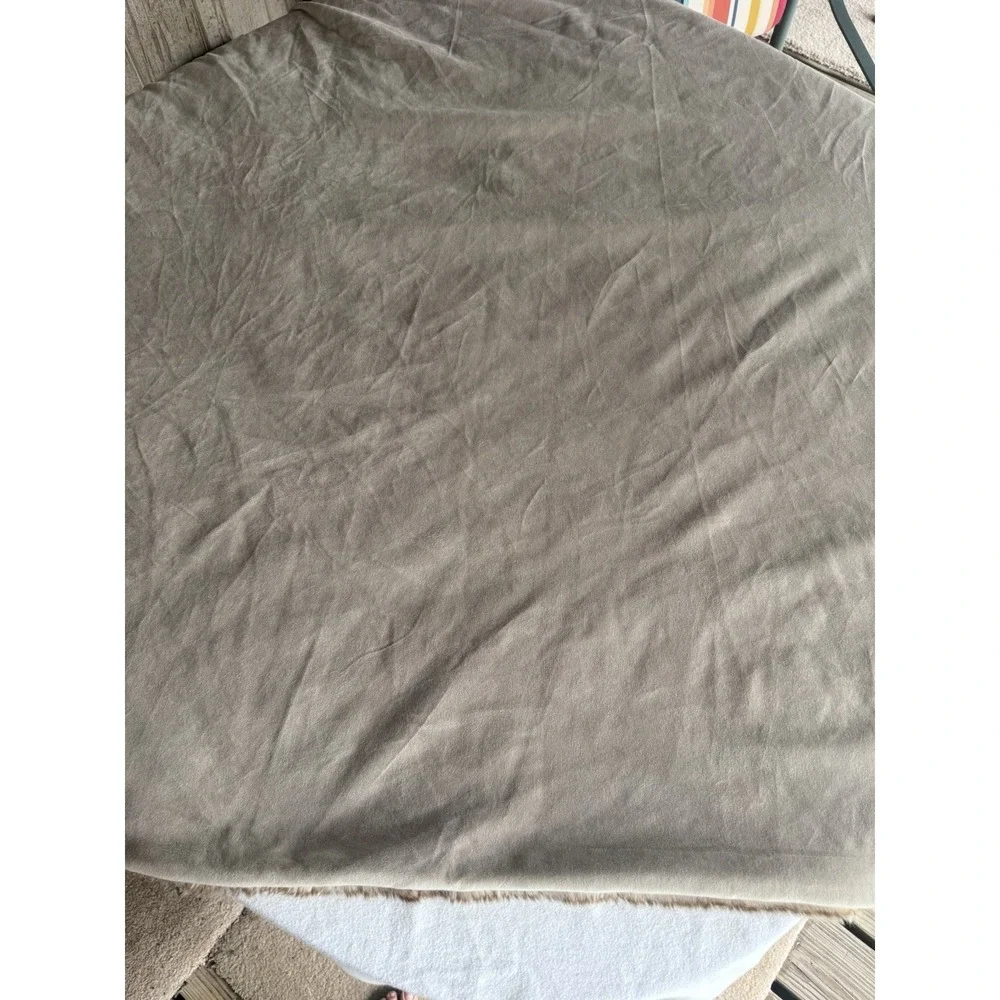 RH Restoration Hardware Faux Fur Throw Blanket Brown Tan Luxurious 50x60